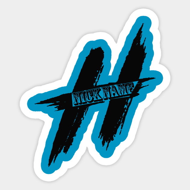 nickname H black Sticker by MAU_Design